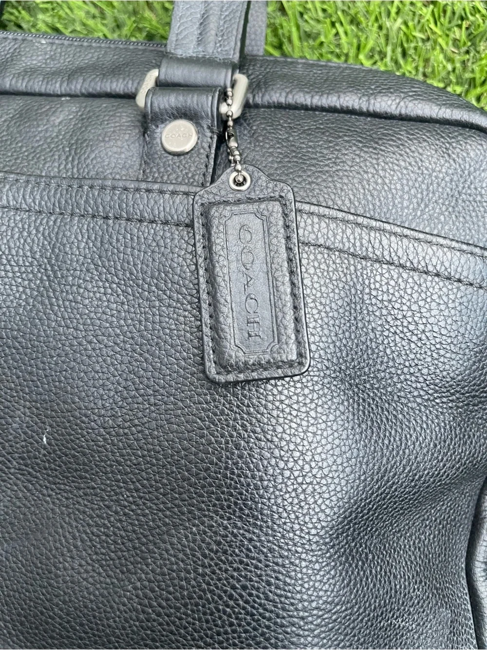 💼 AUTHENTIC COACH Harrison Black Leather Commuter Briefcase Business Laptop Bag